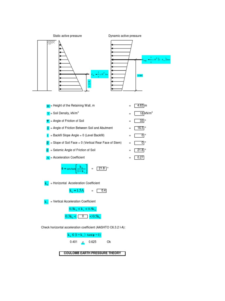 Mononobe Okabe Theory | PDF