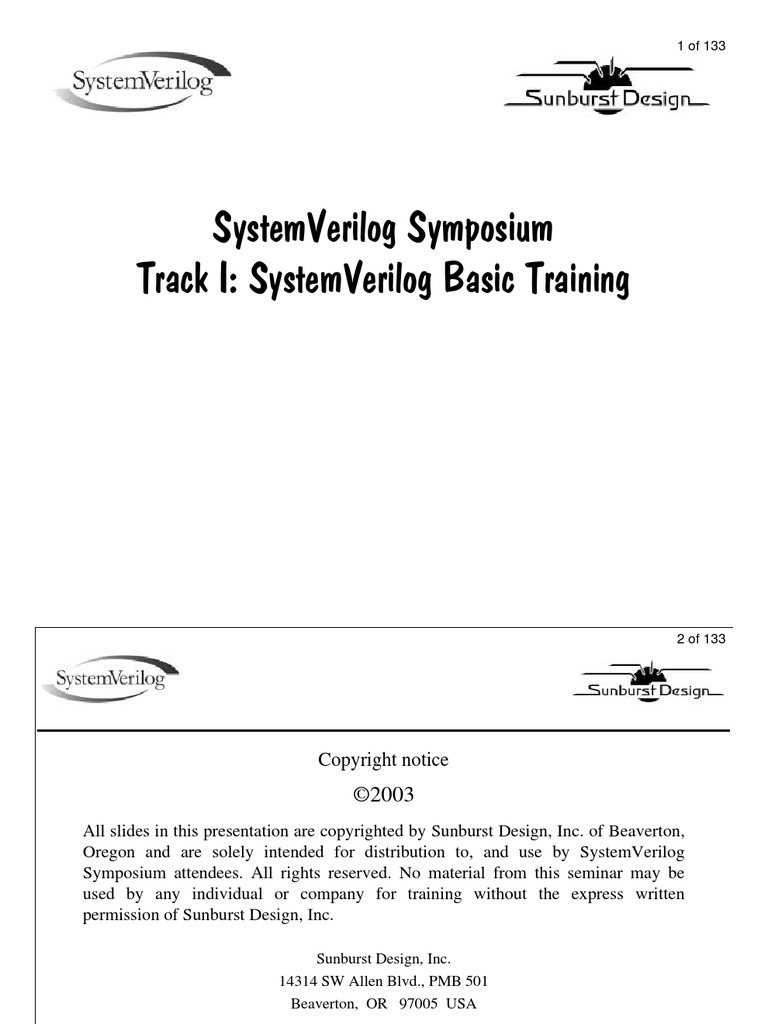 System Verilog Quick Ref PDF Formal Verification Hardware Description Language