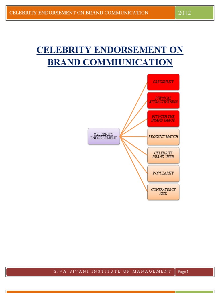 Celebrity Endorsement | PDF | Celebrity | Brand