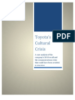Toyota Case Study Aproach to Cultural Crisis