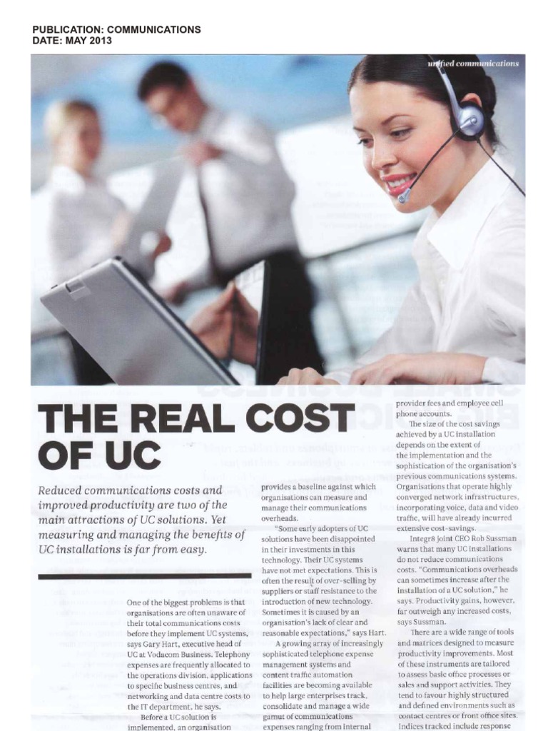 The Real Cost of UC | PDF | Digital Technology | Networks