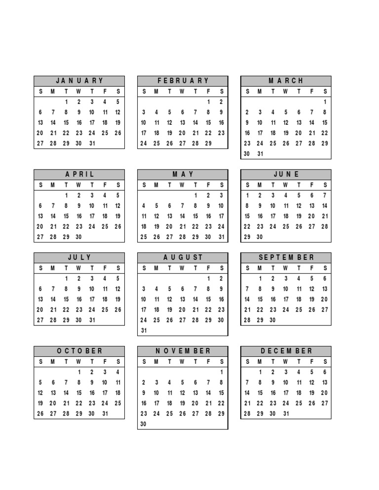 Monthly Calendar Overview | PDF