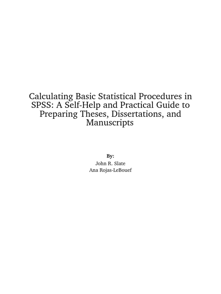 Spss Guide Pdf Student S T Test Skewness