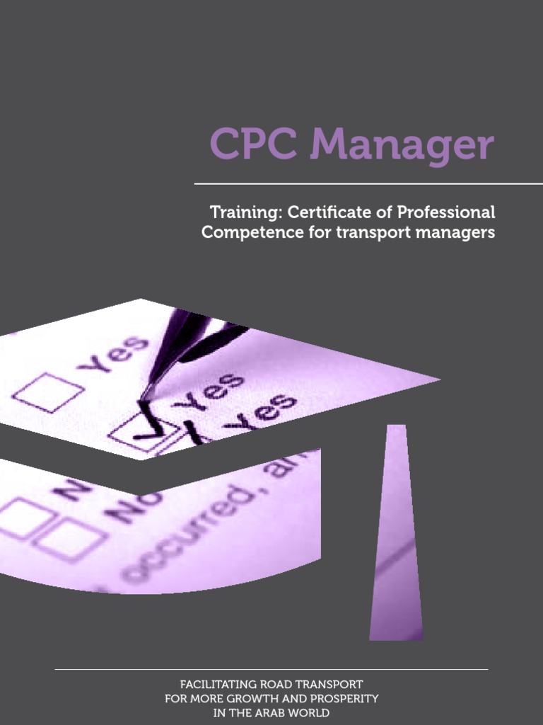 CPC Manager Training certificate of professional competence for transport managers Economic