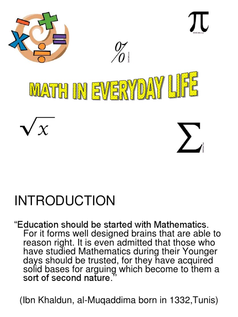 MATH IN EVERYDAY LIFE PDF intelligence overview