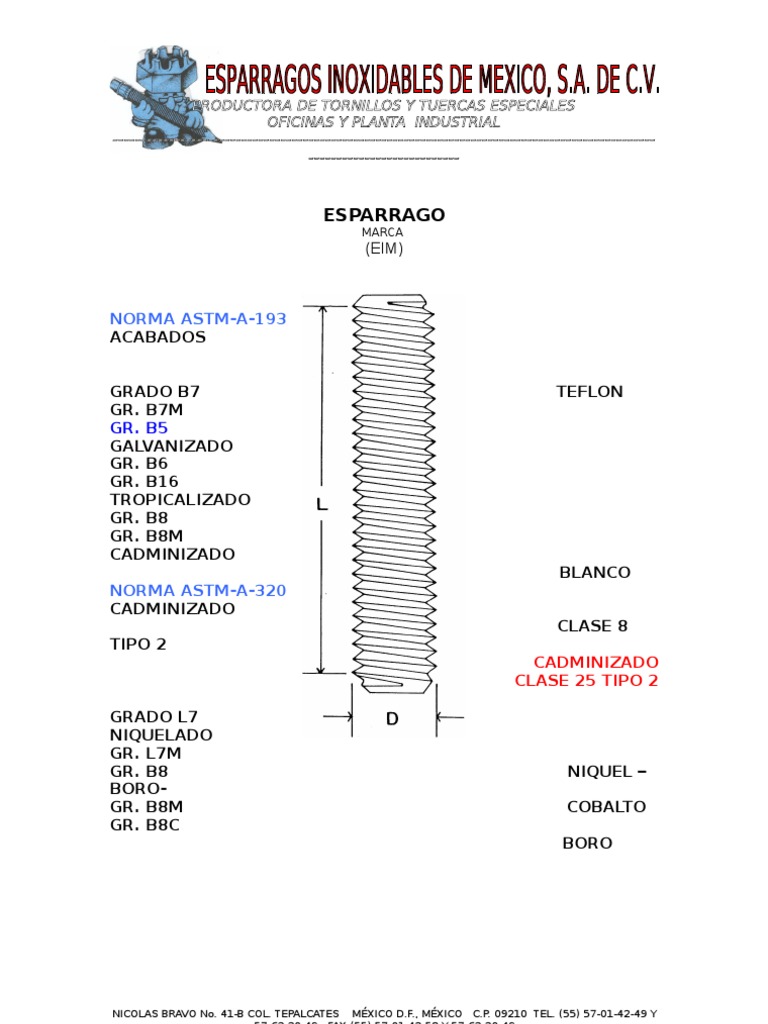 medidas-de-esp-rragos-y-tuercas-astm-pdf-metales-de-transici-n