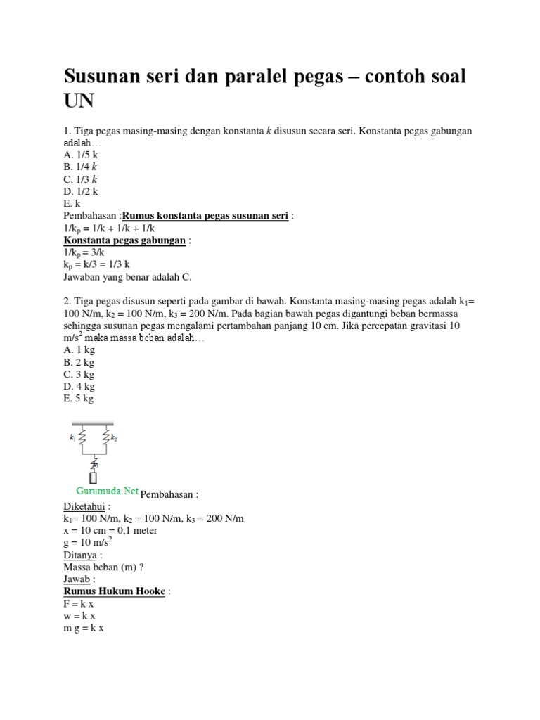 Susunan Seri Dan Paralel Pegas
