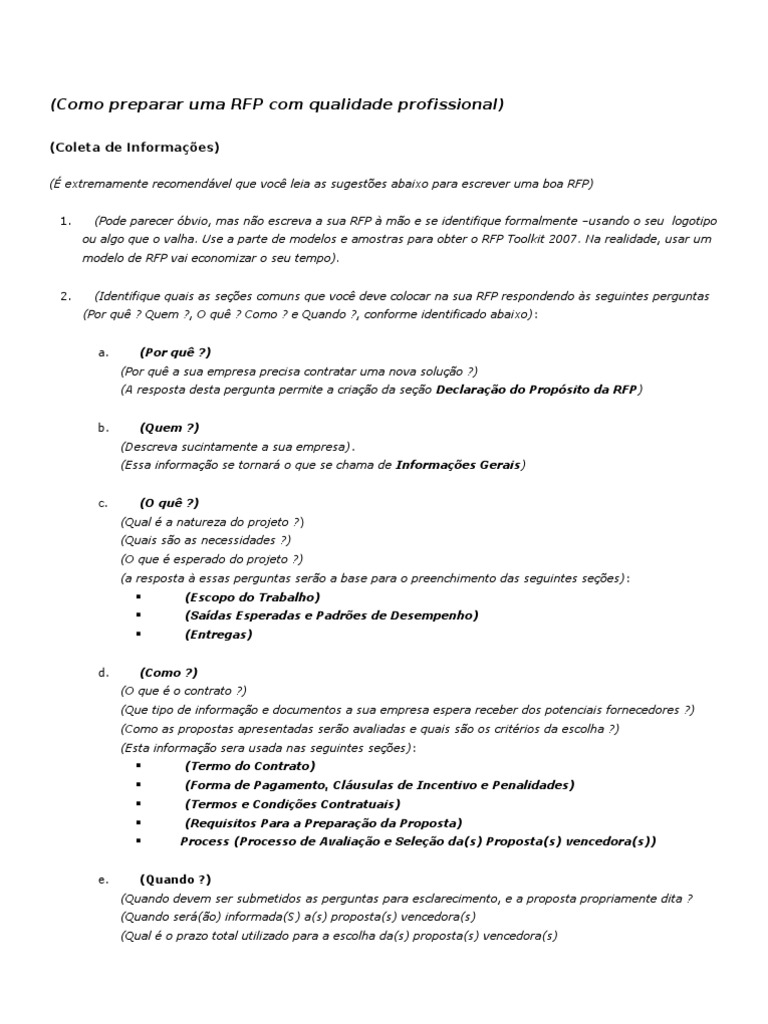Modelo de RFP Ajustado | PDF | Informação | Science