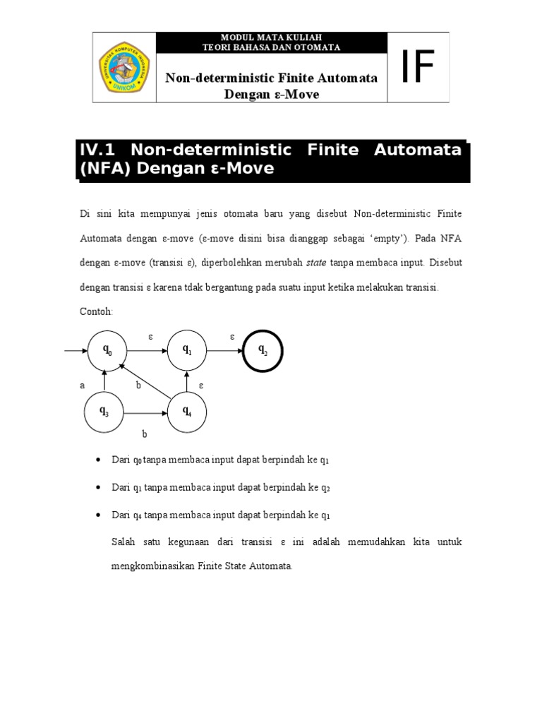 Contoh NFA dengan ε-Move dan Ekivalensi | PDF