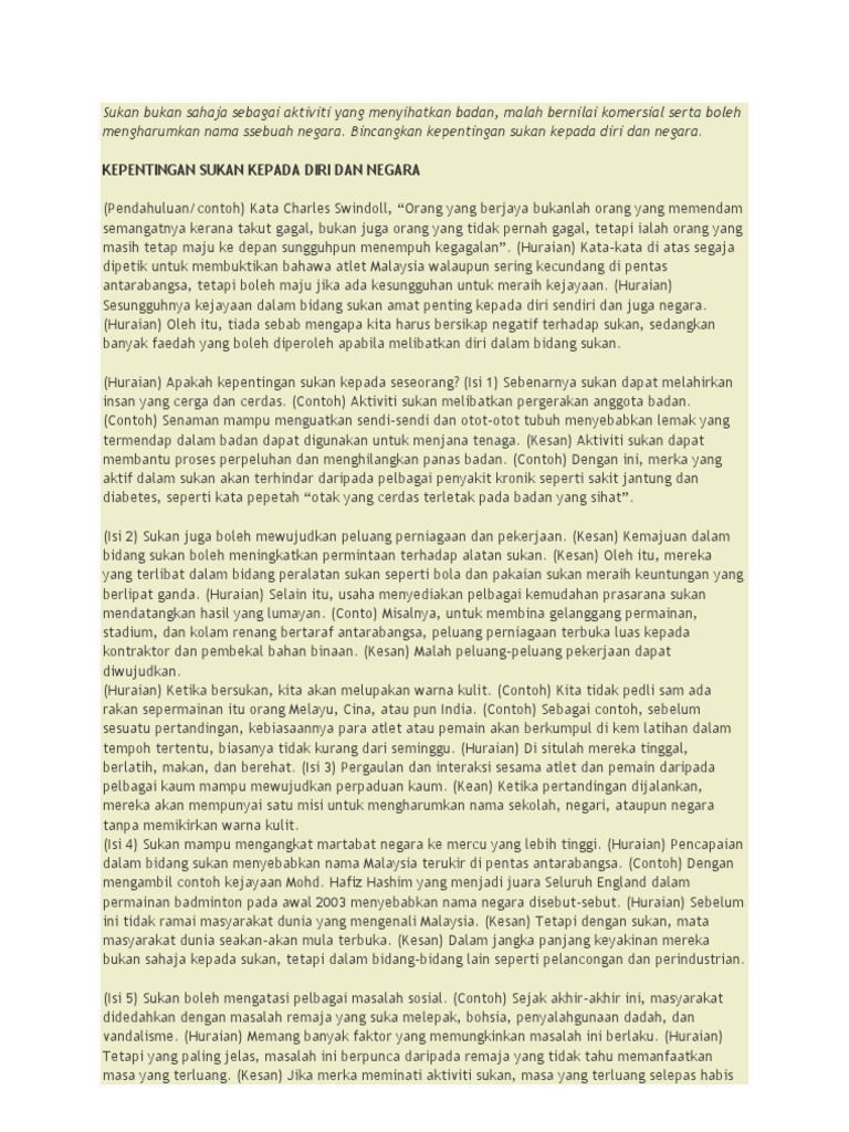 Kepentingan Sukan Kepada Negara  PDF