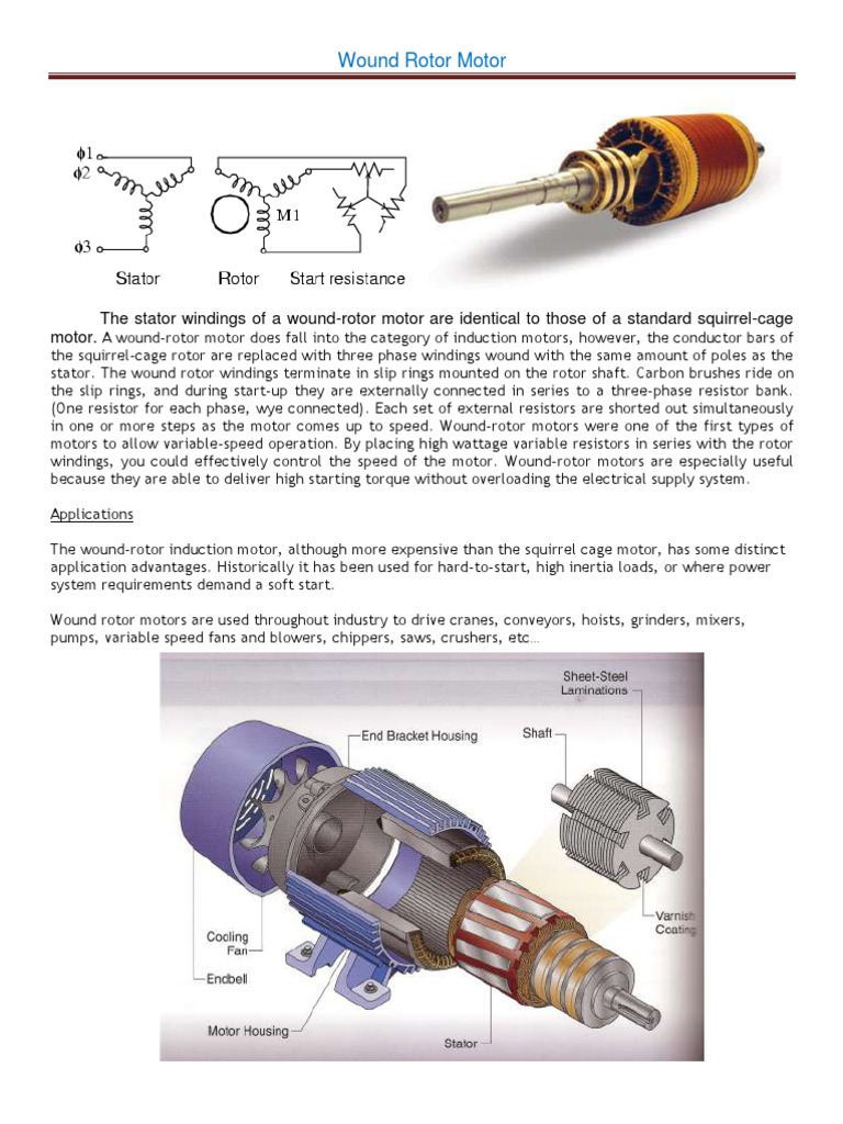 Wound Rotor Motor Overview and Operation | PDF | Electrodynamics |  Electrical Resistance And Conductance