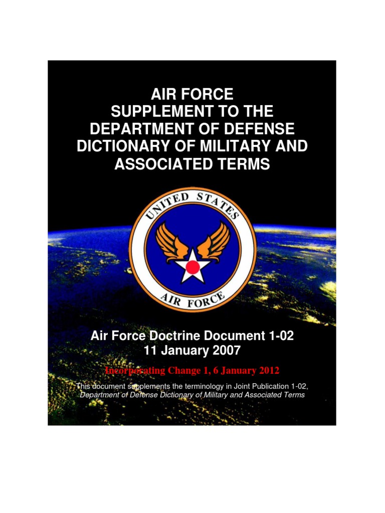 AFDD 102, Air Force Supplement To The Dictionary of Military and