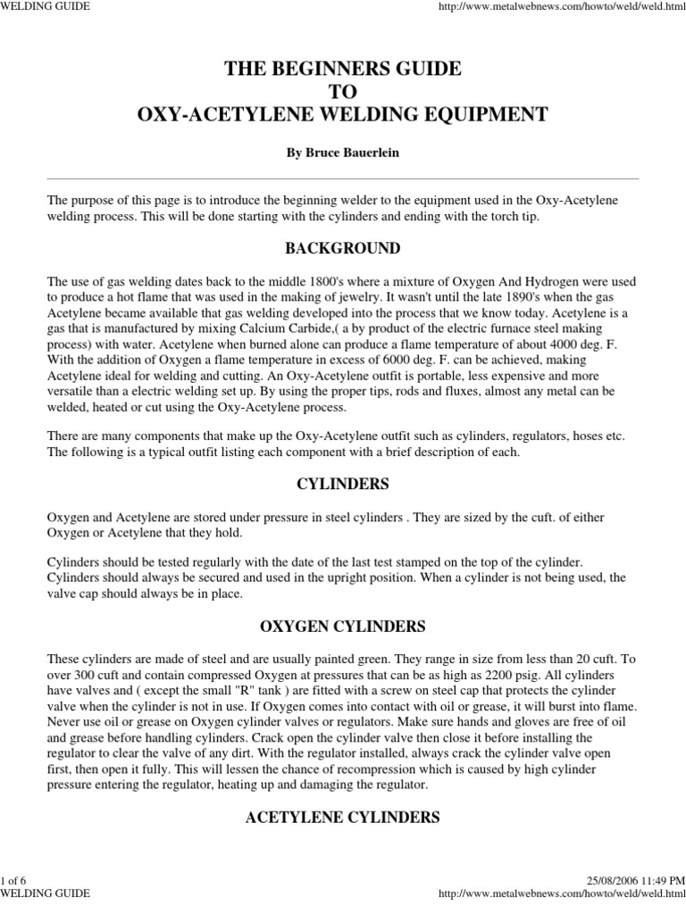 Welding Beginners Guide To OxyAcetylene Equipment B. Bauerlein WW PDF Energy Technology