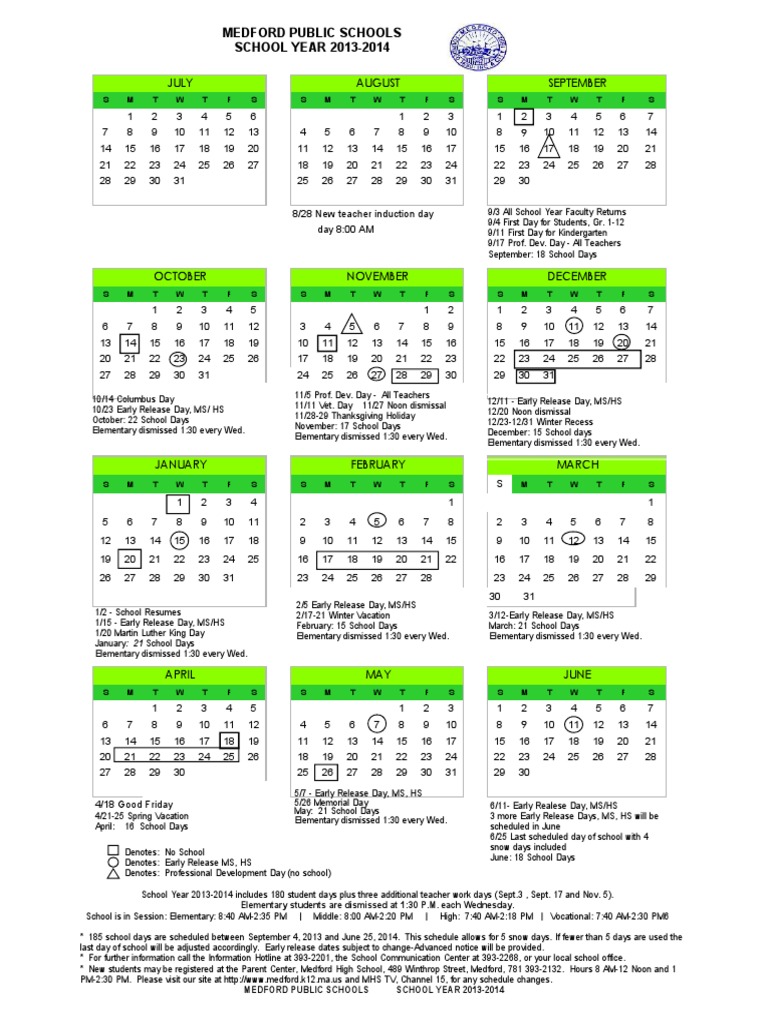 medford-public-schools-calendar-2013-2014-school-year-updated-april-9-2014-traditions-schools