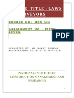 Course Title: Laws OF Surveyors: Course NO: MQS 3 1 2 Assignment NO: Fifty Seven