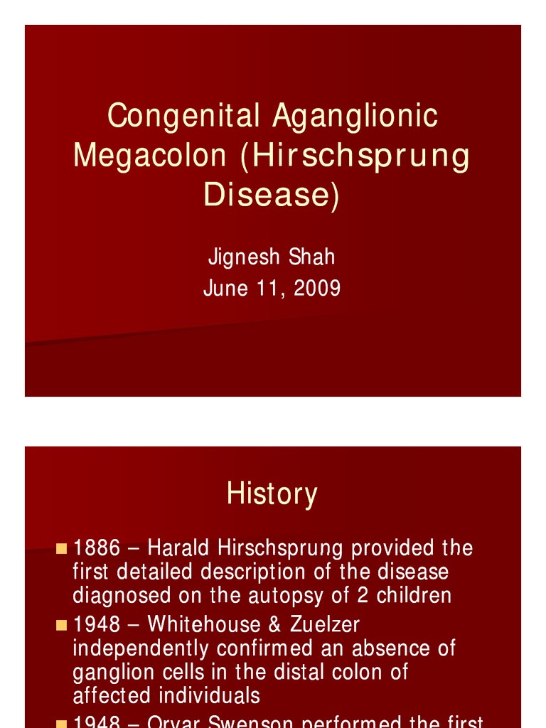 Congenital Aganglionic Megacolon - Hirschsprung Disease - 2009-6 | PDF