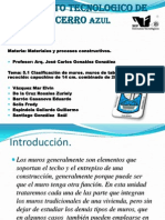 5.1 Clasificación de Muros. Muros de Tabiques de Barro Recocido