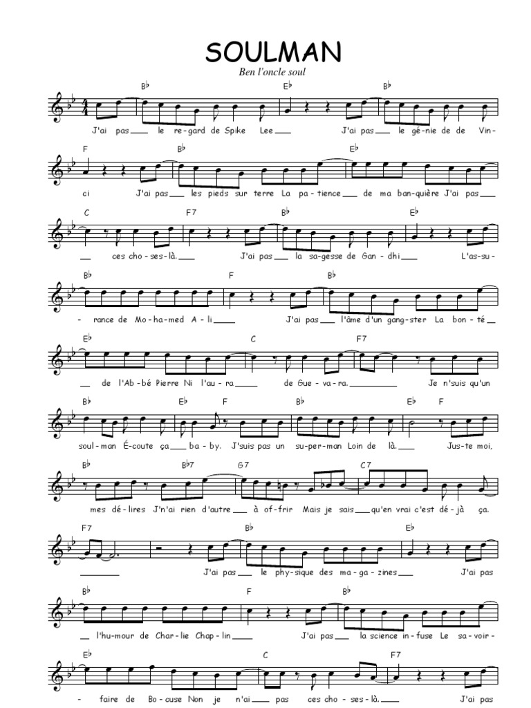 Paroles De Ben L'oncle Soul Soulman