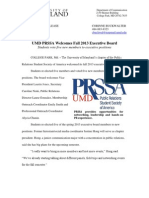 UMD PRSSA Press Release