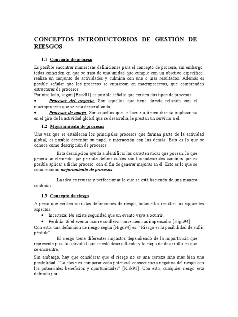 Introducción a la Gestión de Riesgos | PDF | Proceso de desarrollo de ...