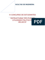 Iv Concurso de Estudiantes "Estructuras Tipo Puente Utilizando Palitos de Helad OS"