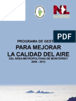 Programa de Gestión para Mejorar La Calidad Del Aire Del Área Metropolitana de Monterrey 2008-2012