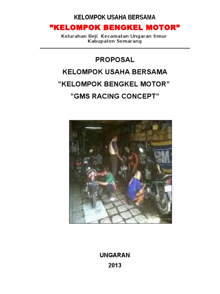 Pdf Contoh Proposal Usaha Bengkel Motor Berbagi Contoh Proposal