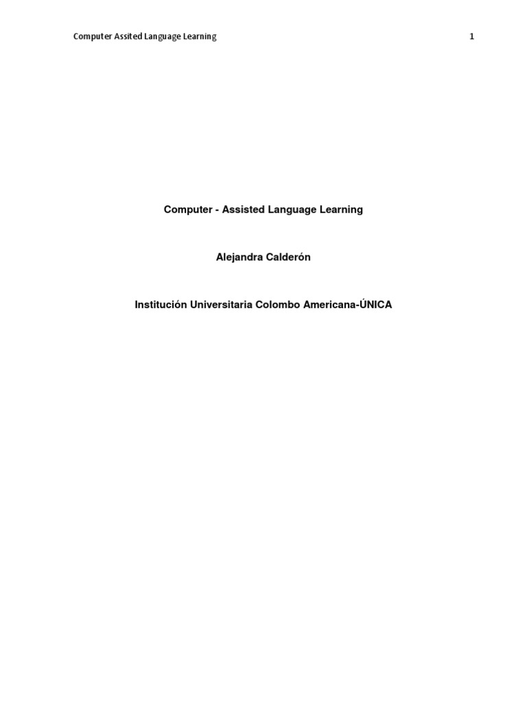 Computer Asisted Language Learning | PDF | Second Language Acquisition ...