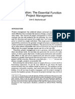 Integration-The Essential Functin of Project Management
