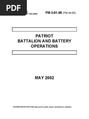 Fm 3-01.85 Patriot Battalion and Battery Operations