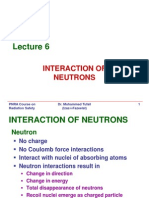 Interaction of Neutrons: PNRA Course On Radiation Safety Dr. Muhammad Tufail (Izaz-i-Fazeelat) 1