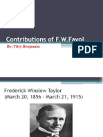 Contributions of F W TAYLOR