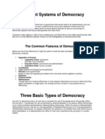 Different Systems of Democracy