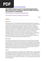 The Analytic Network Process for the Pharmaceutical Sector