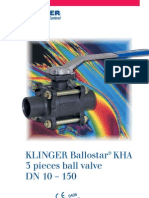 KLINGER Ballostar KHA 3 Pieces Ball Valve DN 10 - 150: Edition 2011