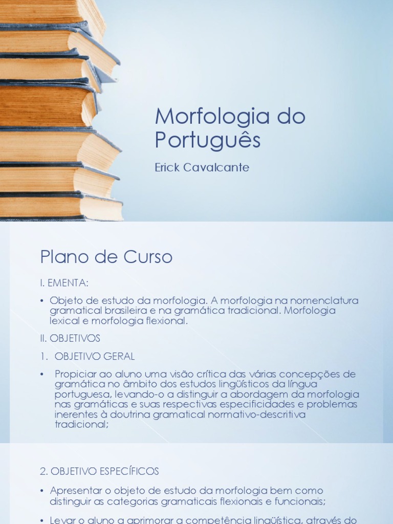 Morfologia da Língua Portuguesa | PDF | Morfologia (Linguística) | Palavra