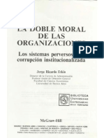 La Doble Moral de Las Organizaciones de Jorge Etkin