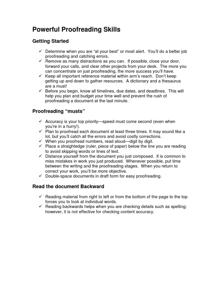 Powerful Proofreading Techniques | PDF | Proofreading | Bracket