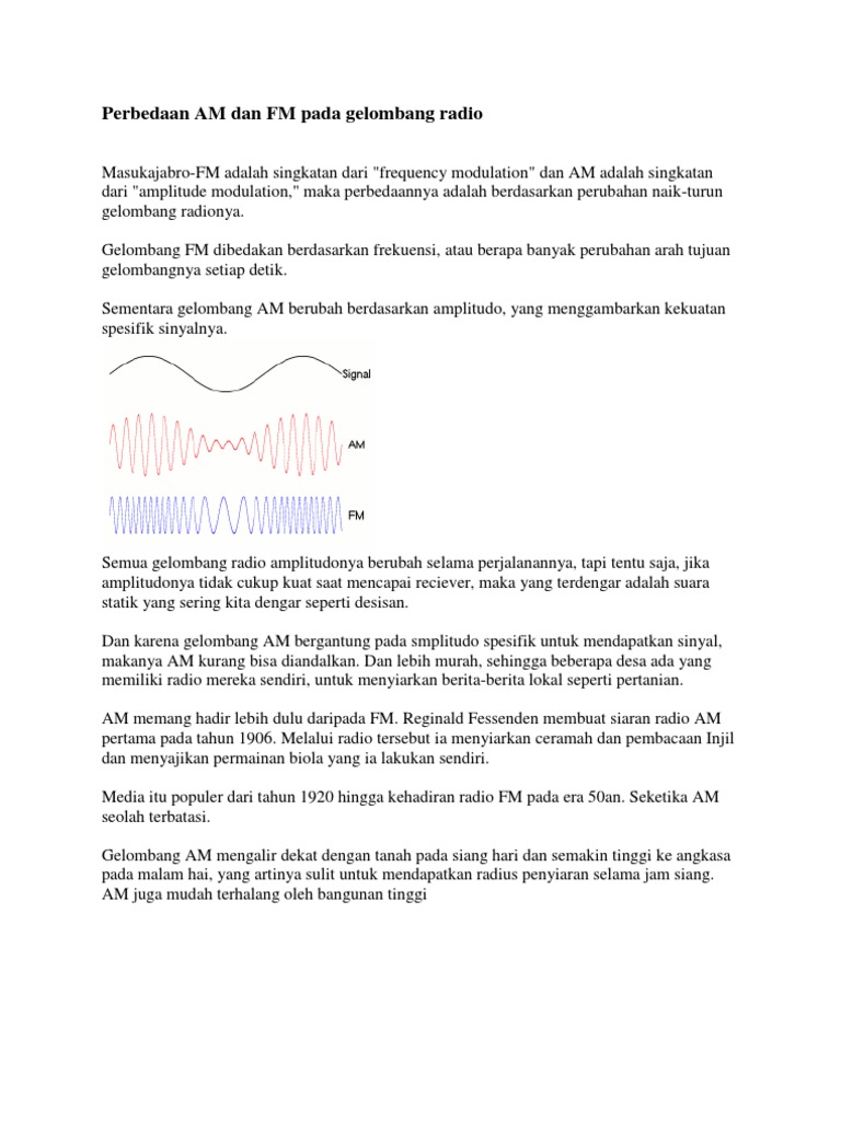 Perbedaan AM Dan FM Pada Gelombang Radio | PDF