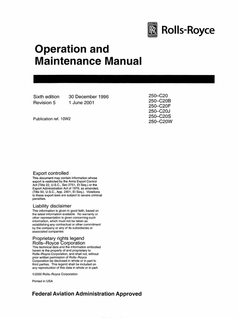 ALLISON 250 C47B OPERATION AND MAINTENANCE MANUAL PDF visual data 5