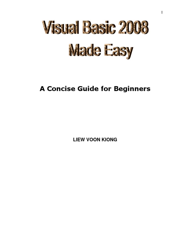 Visual Basic Made Easy | PDF | Class (Computer Programming) | Object ...