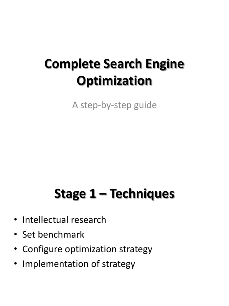 Complete Search Engine Optimization: A Step-By-Step Guide | PDF ...