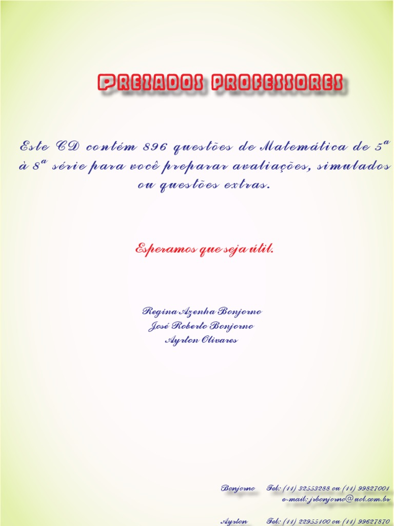 Objeto 2, Matemática Bonjorno 5º Ano