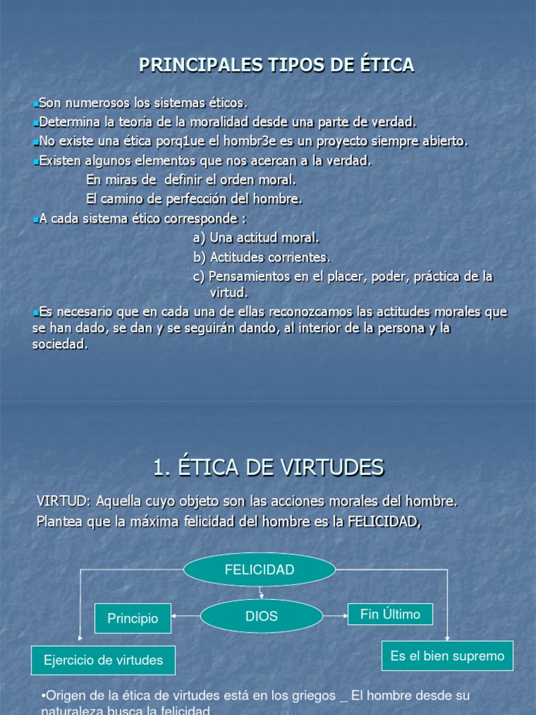 Principales Tipos de Etica (1) Moralidad Felicidad y autoayuda
