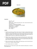 Methi Dal: Ingredients