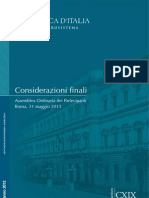 Considerazioni Finali Governatore Banca Italia 31-05-2013