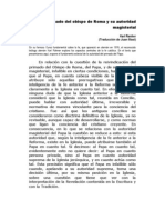 El Primado Del Obispo de Roma y Su Autoridad Magisterial