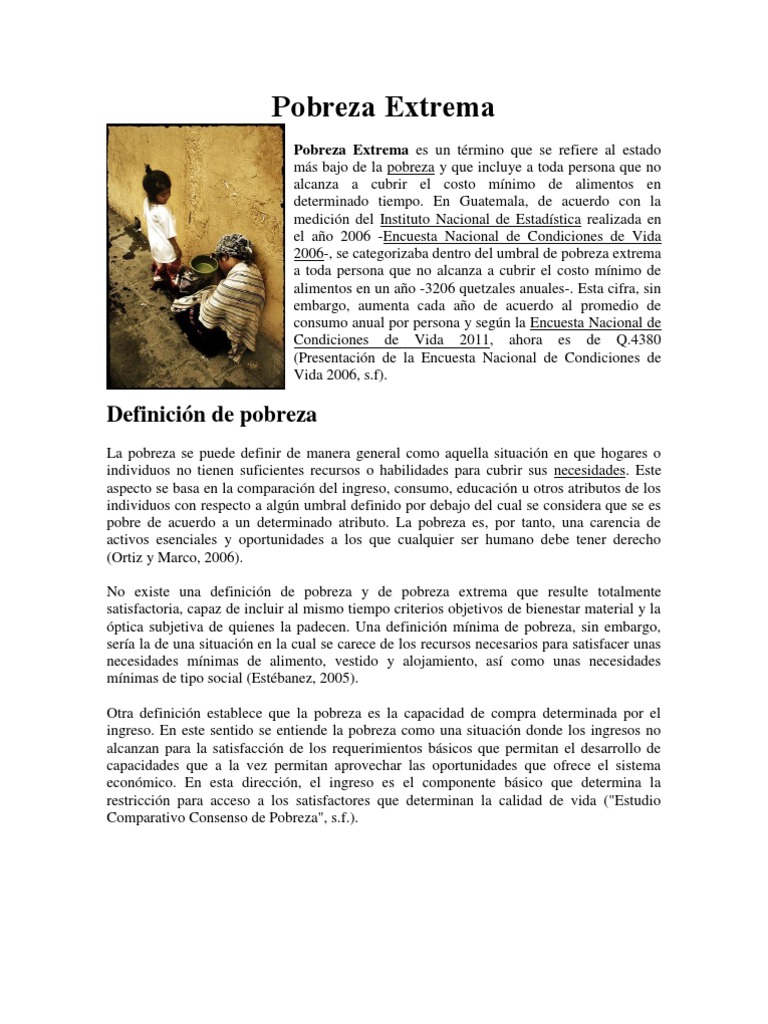 Causas de la Pobreza Extrema en Guatemala | PDF | Guatemala | Pobreza