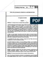 Acto Legislativo 03 de 2011. Sostenibilidad Fiscal