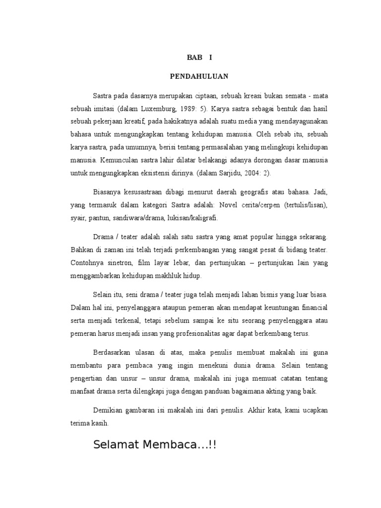 Makalah Tentang Drama